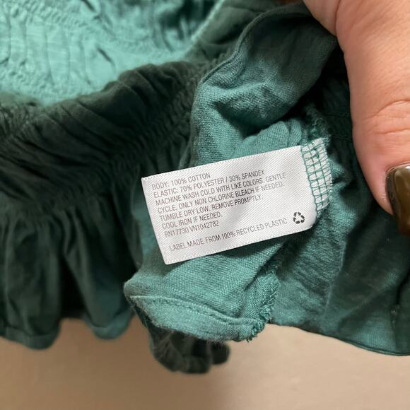 Universal Thread Forest Green Seersucker Mid Cropped Tank Top Size Large - Picture 4 of 8